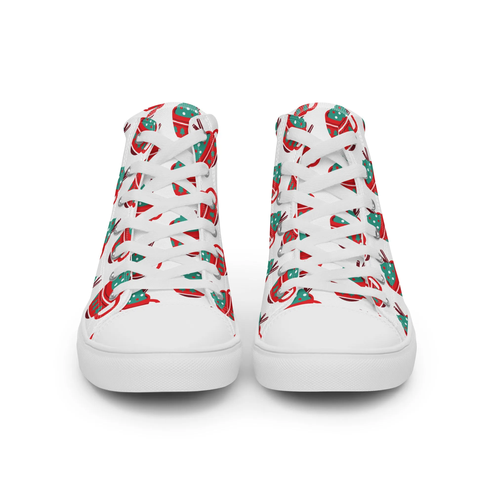 Women Christmas High Top Canvas Shoes (Glamourange Holiday Magic Canvas Shoes For Women - 0016)