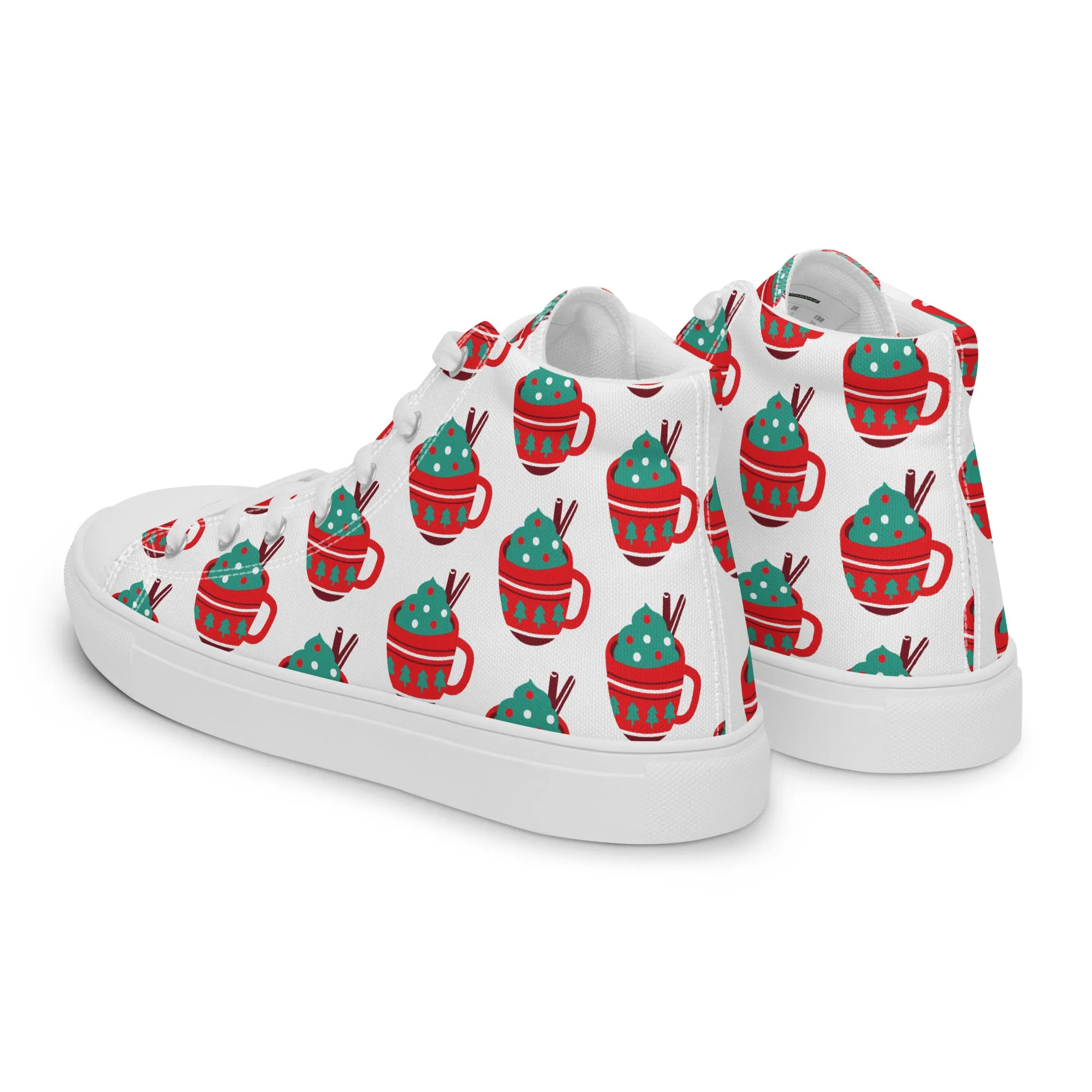 Women Christmas High Top Canvas Shoes (Glamourange Holiday Magic Canvas Shoes For Women - 0016)