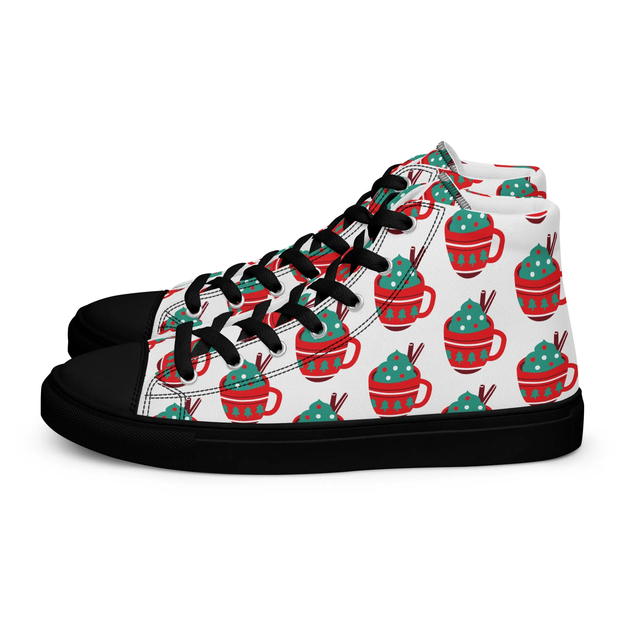 Women Christmas High Top Canvas Shoes (Glamourange Holiday Magic Canvas Shoes For Women - 0016)
