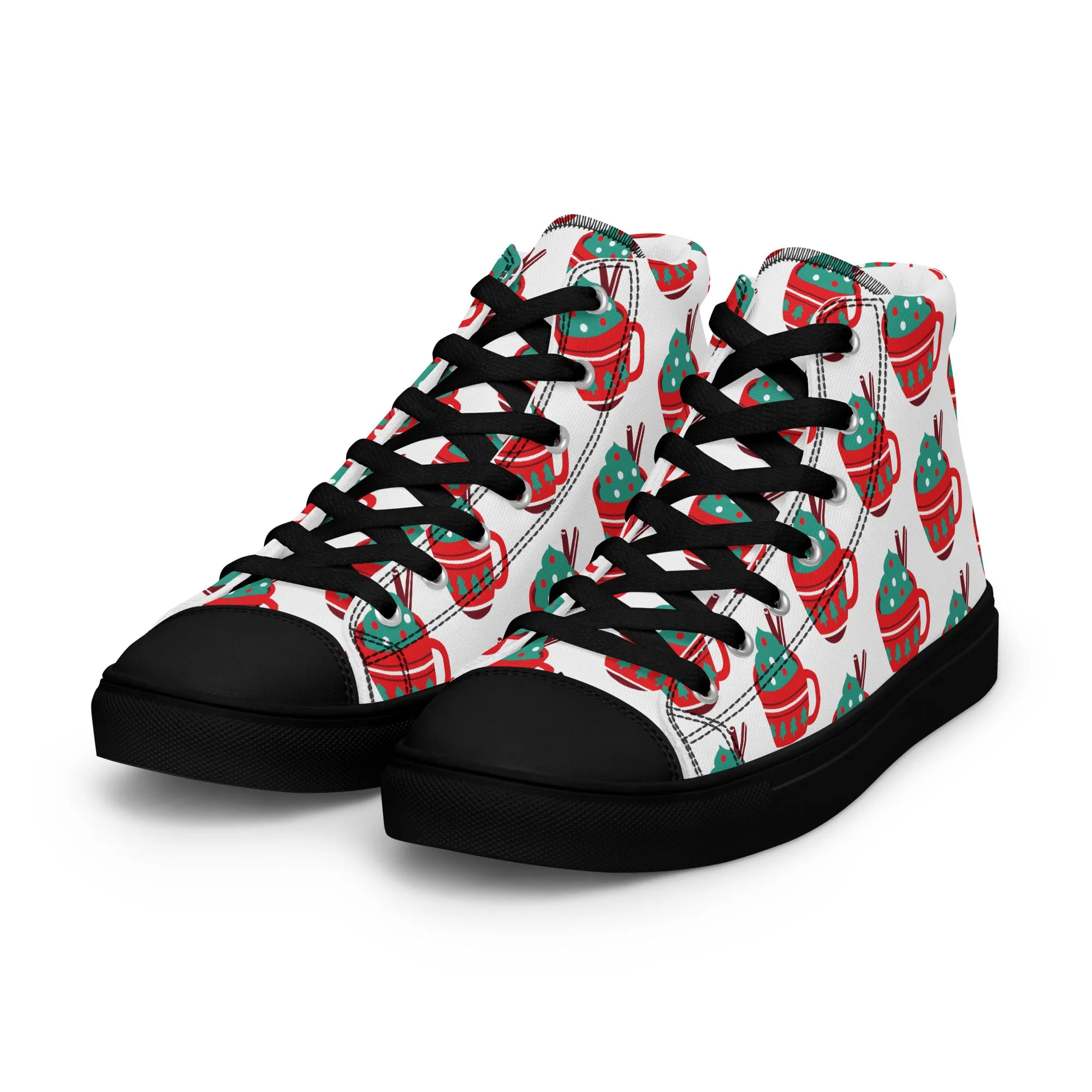 Women Christmas High Top Canvas Shoes (Glamourange Holiday Magic Canvas Shoes For Women - 0016)