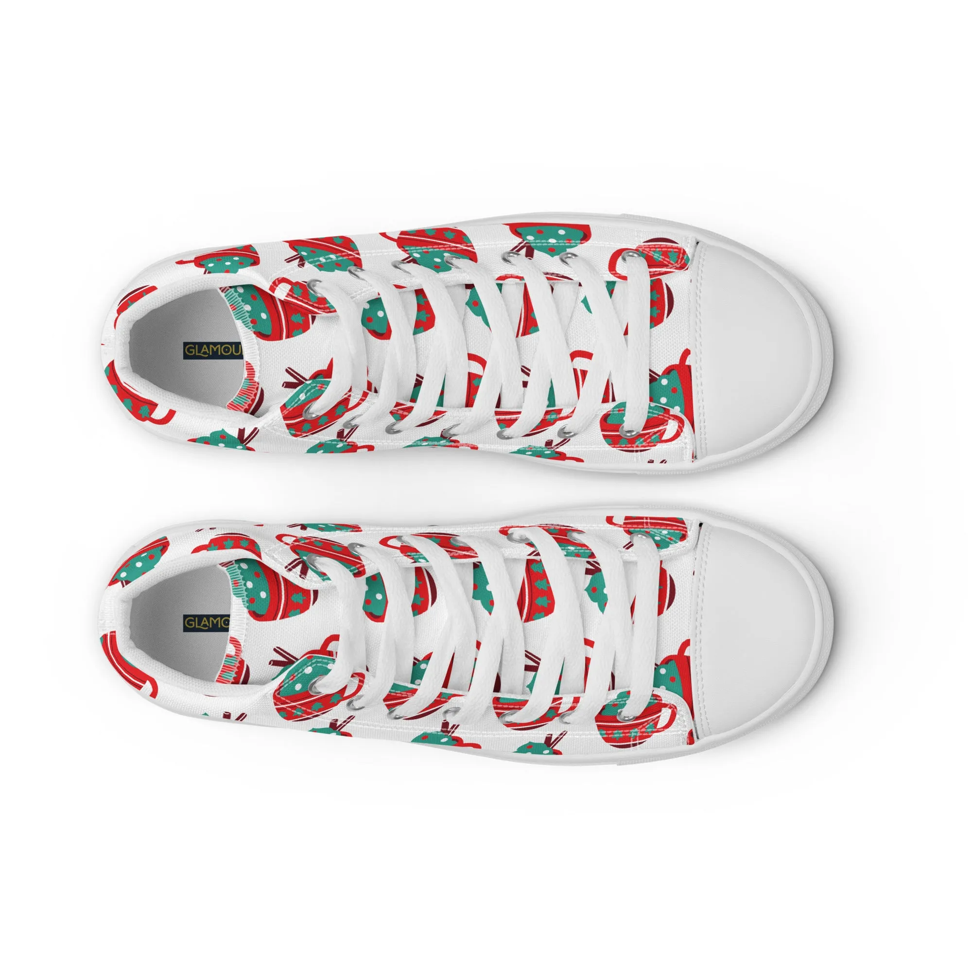 Women Christmas High Top Canvas Shoes (Glamourange Holiday Magic Canvas Shoes For Women - 0016)