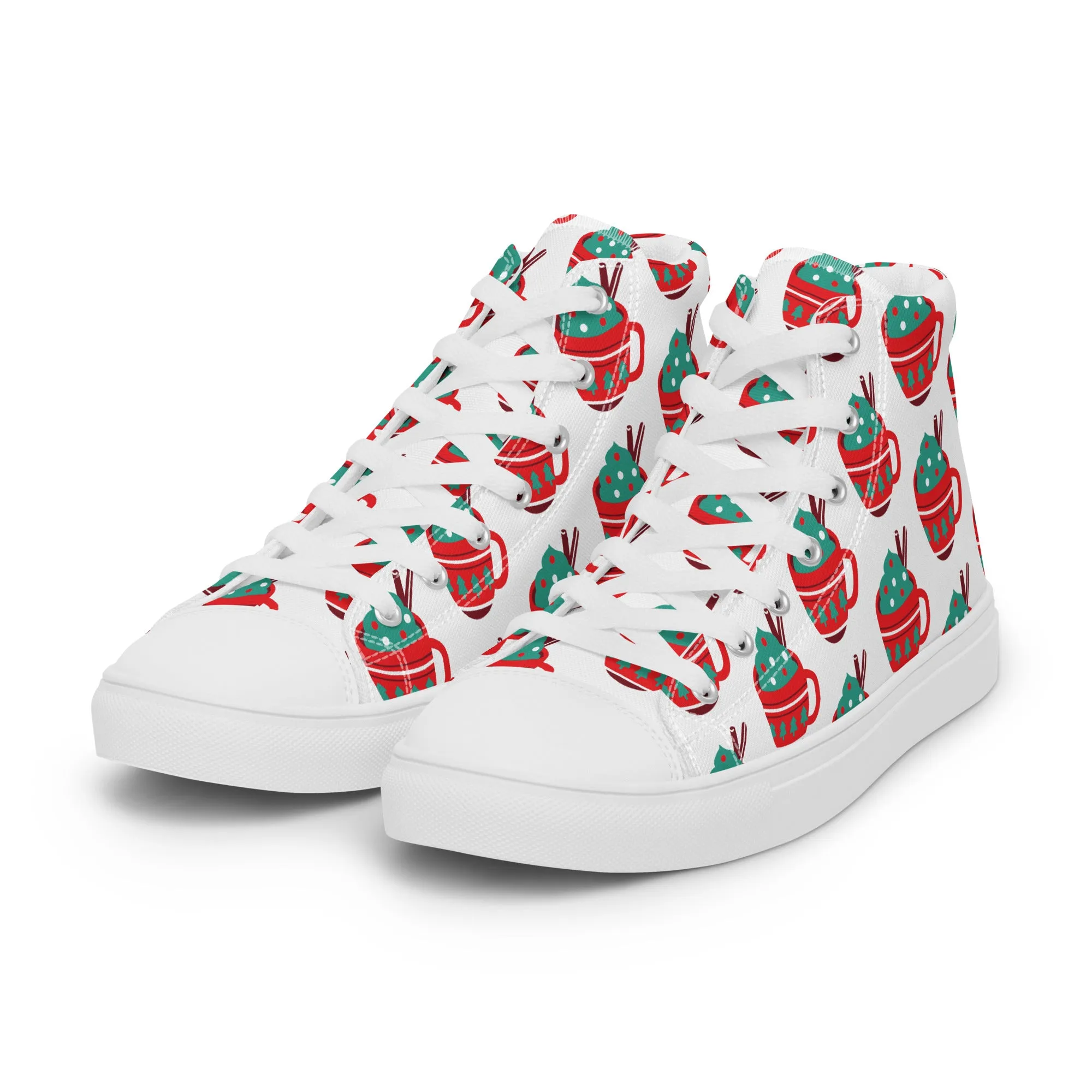 Women Christmas High Top Canvas Shoes (Glamourange Holiday Magic Canvas Shoes For Women - 0016)