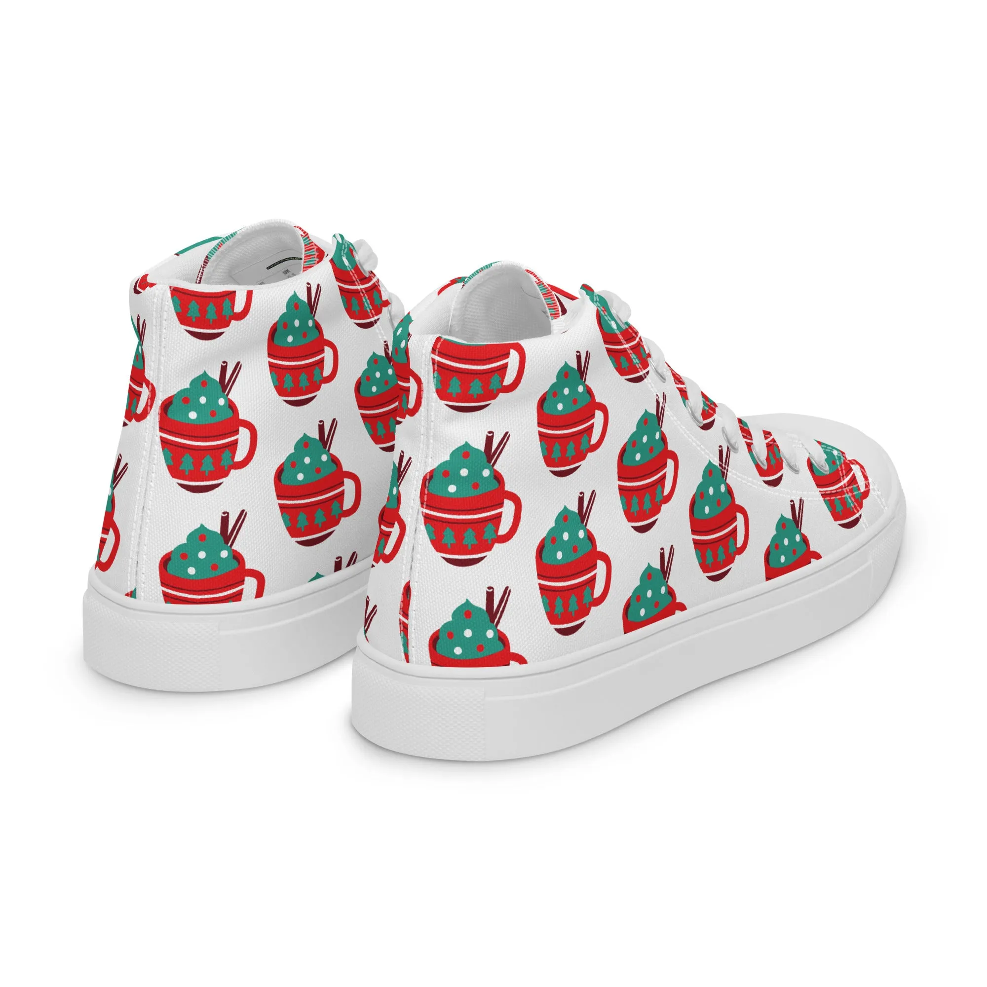Women Christmas High Top Canvas Shoes (Glamourange Holiday Magic Canvas Shoes For Women - 0016)