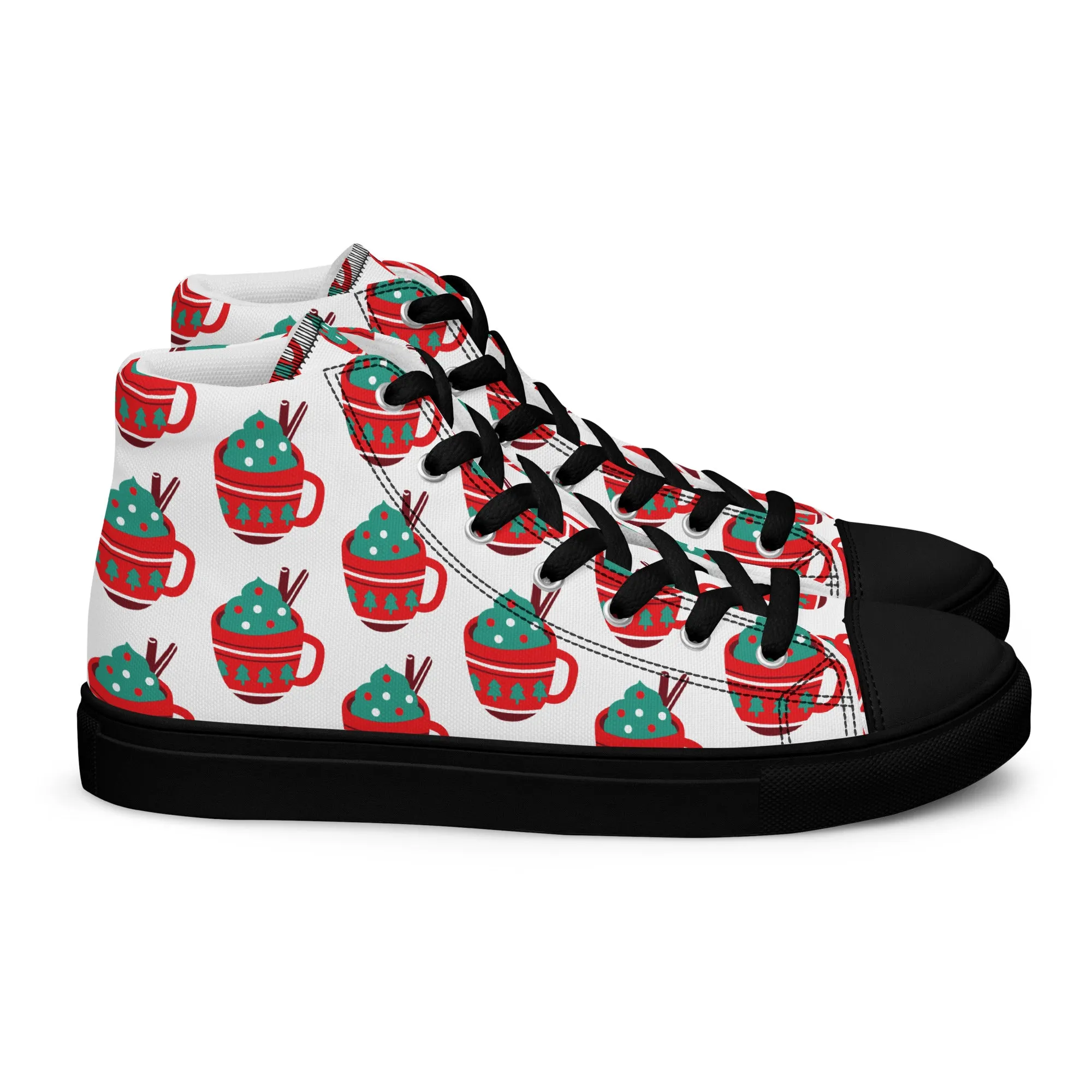 Women Christmas High Top Canvas Shoes (Glamourange Holiday Magic Canvas Shoes For Women - 0016)