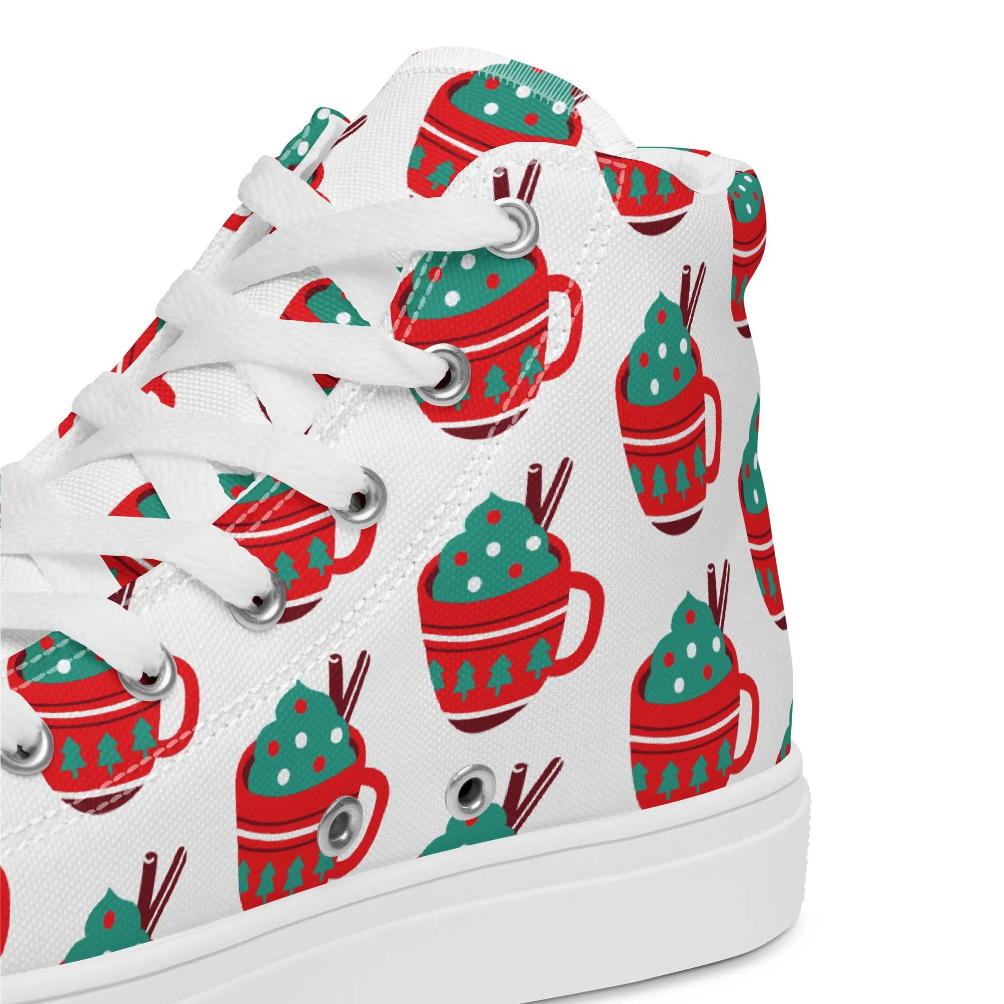 Women Christmas High Top Canvas Shoes (Glamourange Holiday Magic Canvas Shoes For Women - 0016)