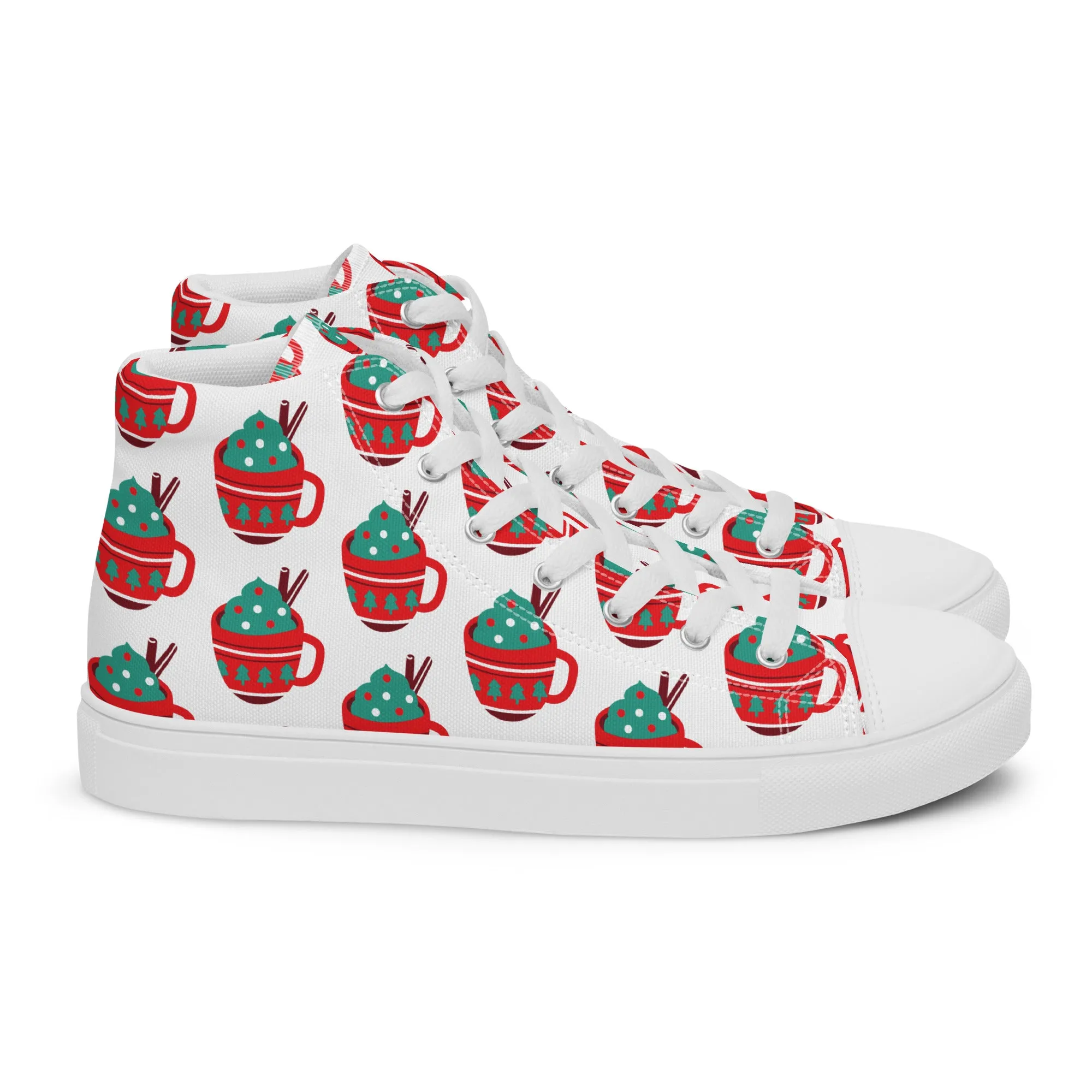Women Christmas High Top Canvas Shoes (Glamourange Holiday Magic Canvas Shoes For Women - 0016)