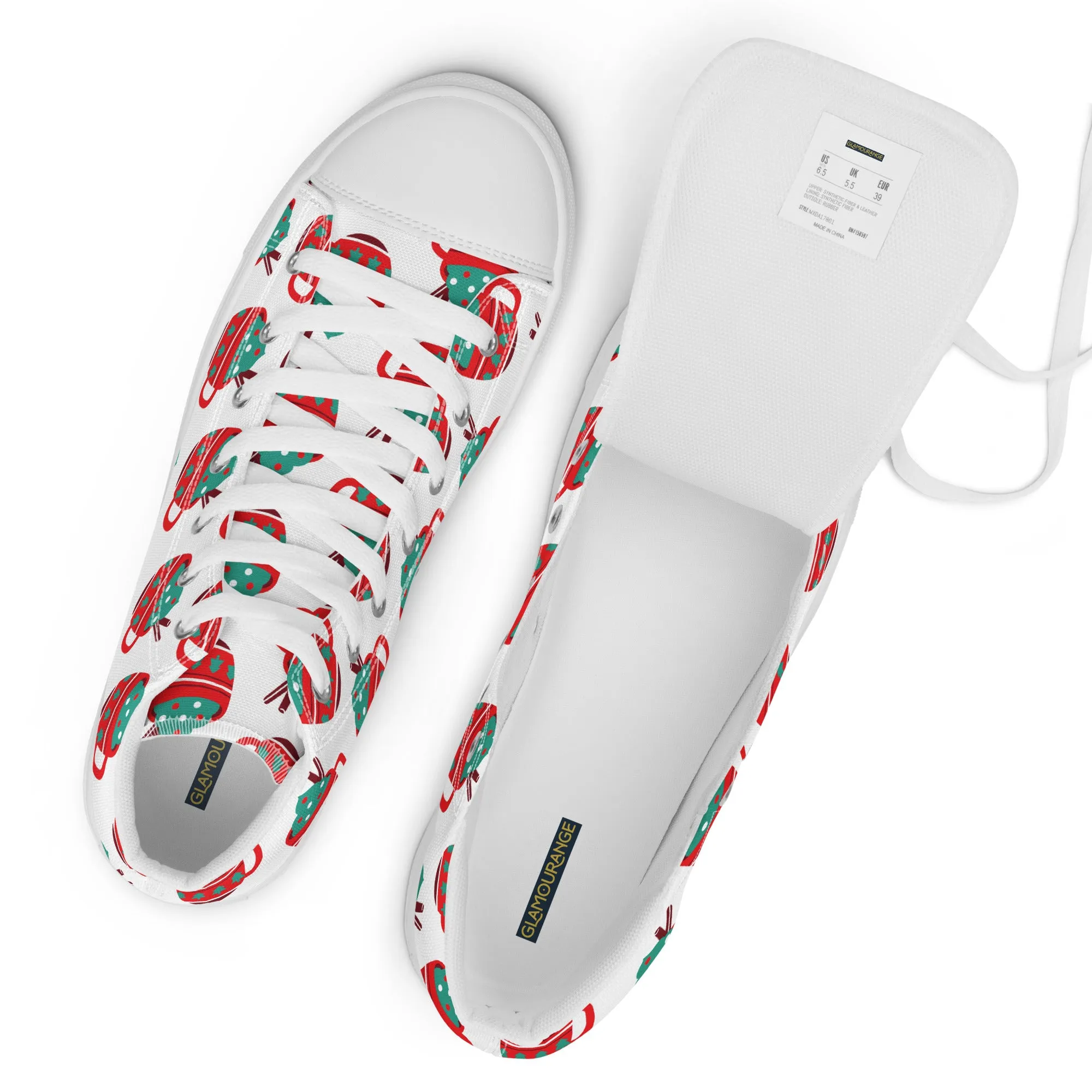 Women Christmas High Top Canvas Shoes (Glamourange Holiday Magic Canvas Shoes For Women - 0016)