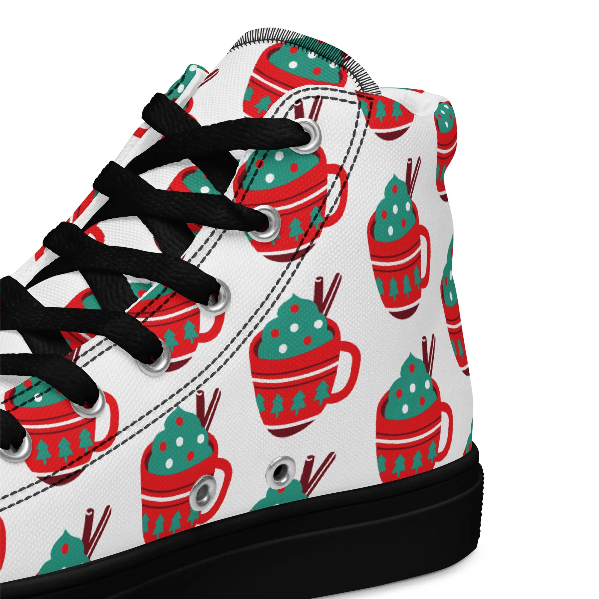 Women Christmas High Top Canvas Shoes (Glamourange Holiday Magic Canvas Shoes For Women - 0016)
