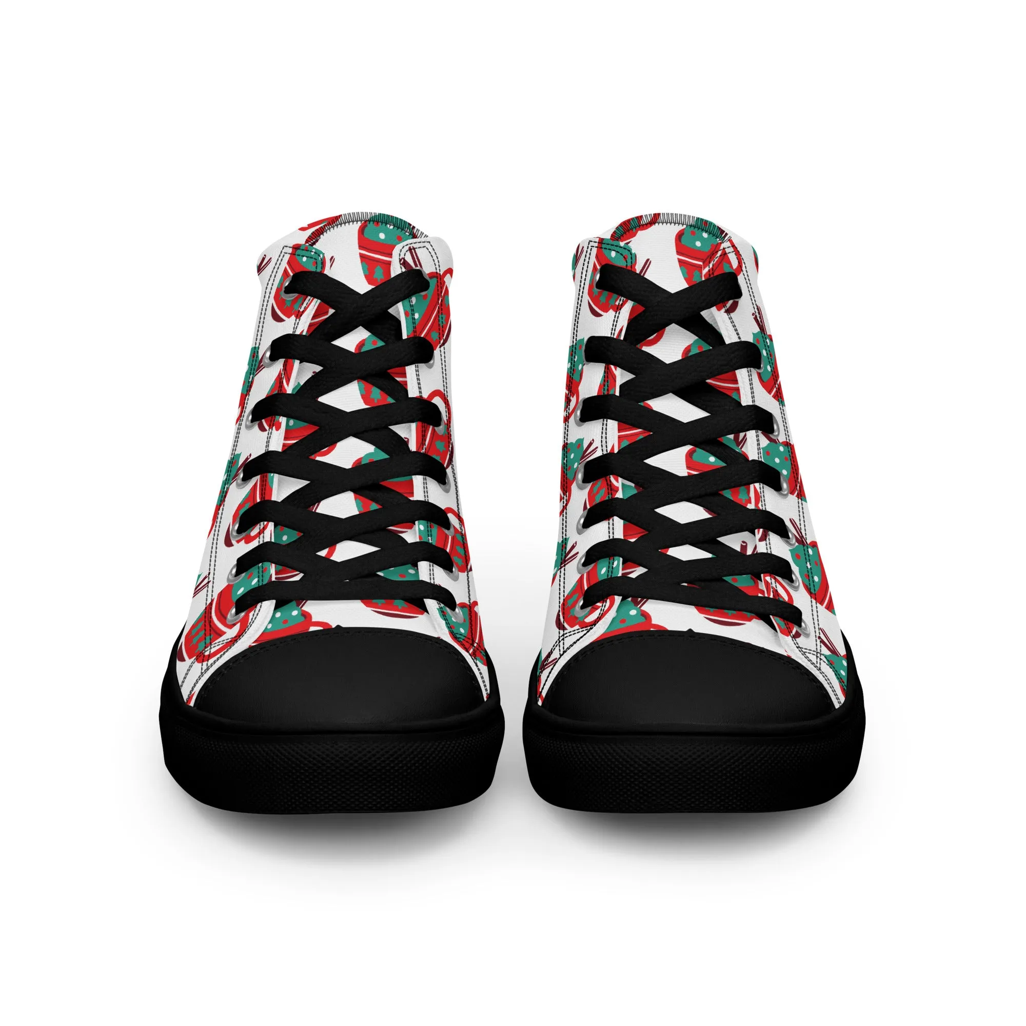 Women Christmas High Top Canvas Shoes (Glamourange Holiday Magic Canvas Shoes For Women - 0016)