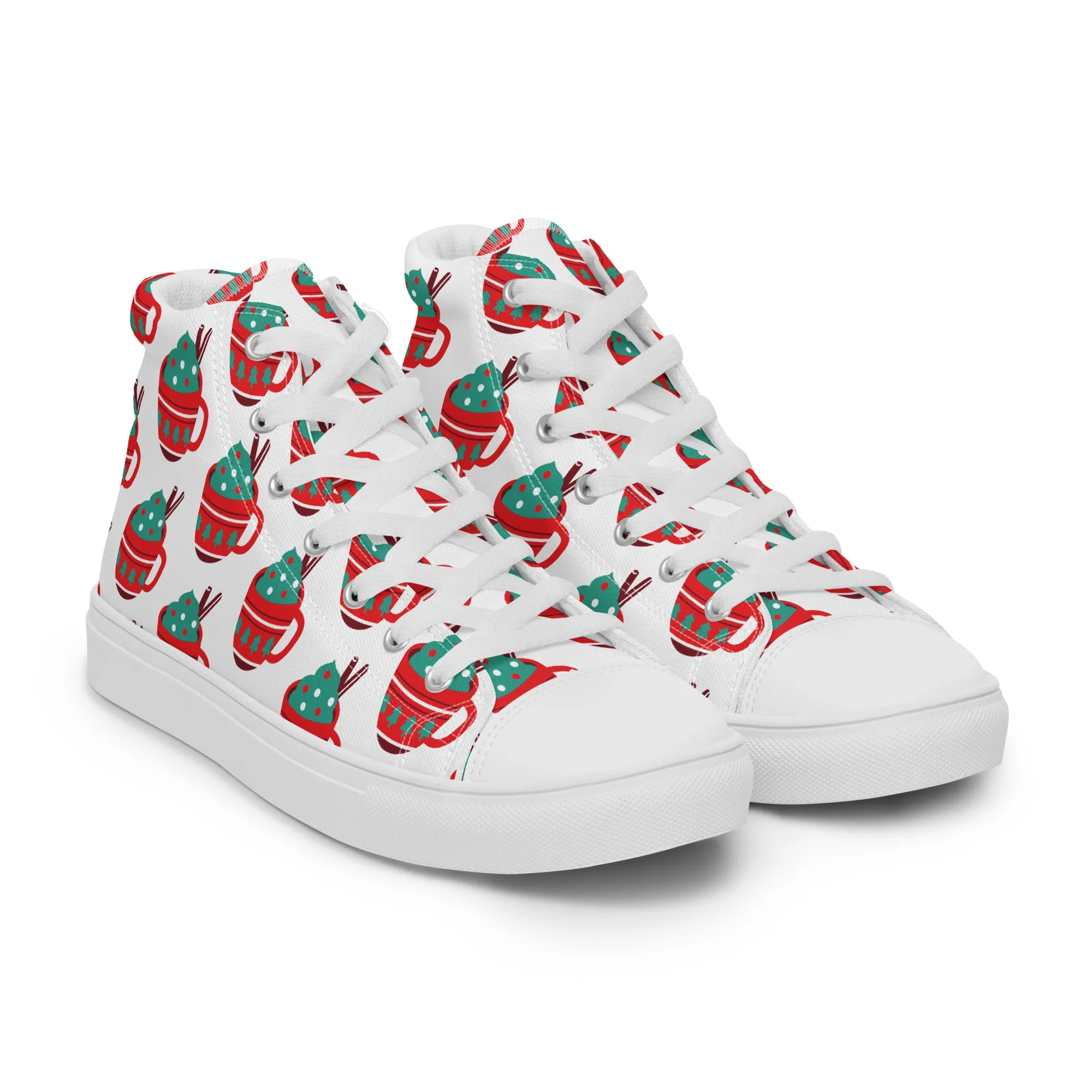 Women Christmas High Top Canvas Shoes (Glamourange Holiday Magic Canvas Shoes For Women - 0016)