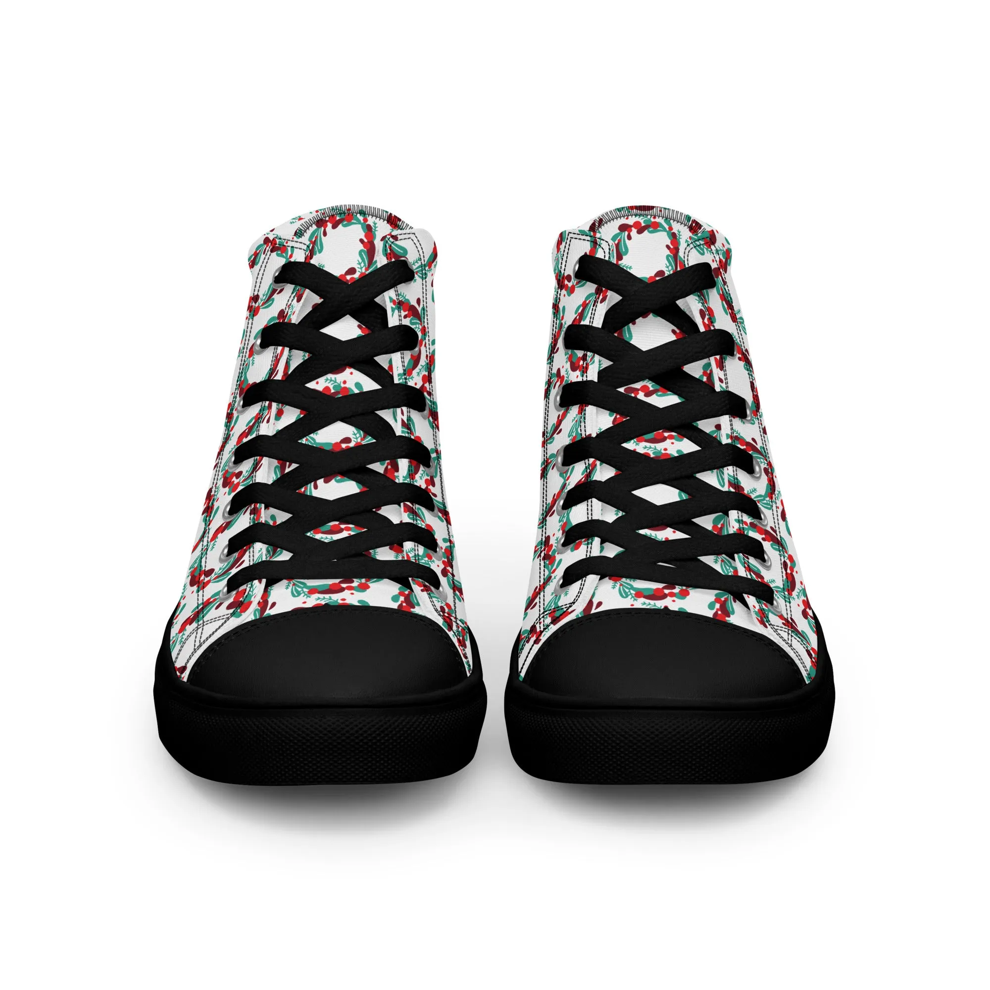 Women Christmas High Top Canvas Shoes (Glamourange Holiday Magic Canvas Shoes For Women - 005)