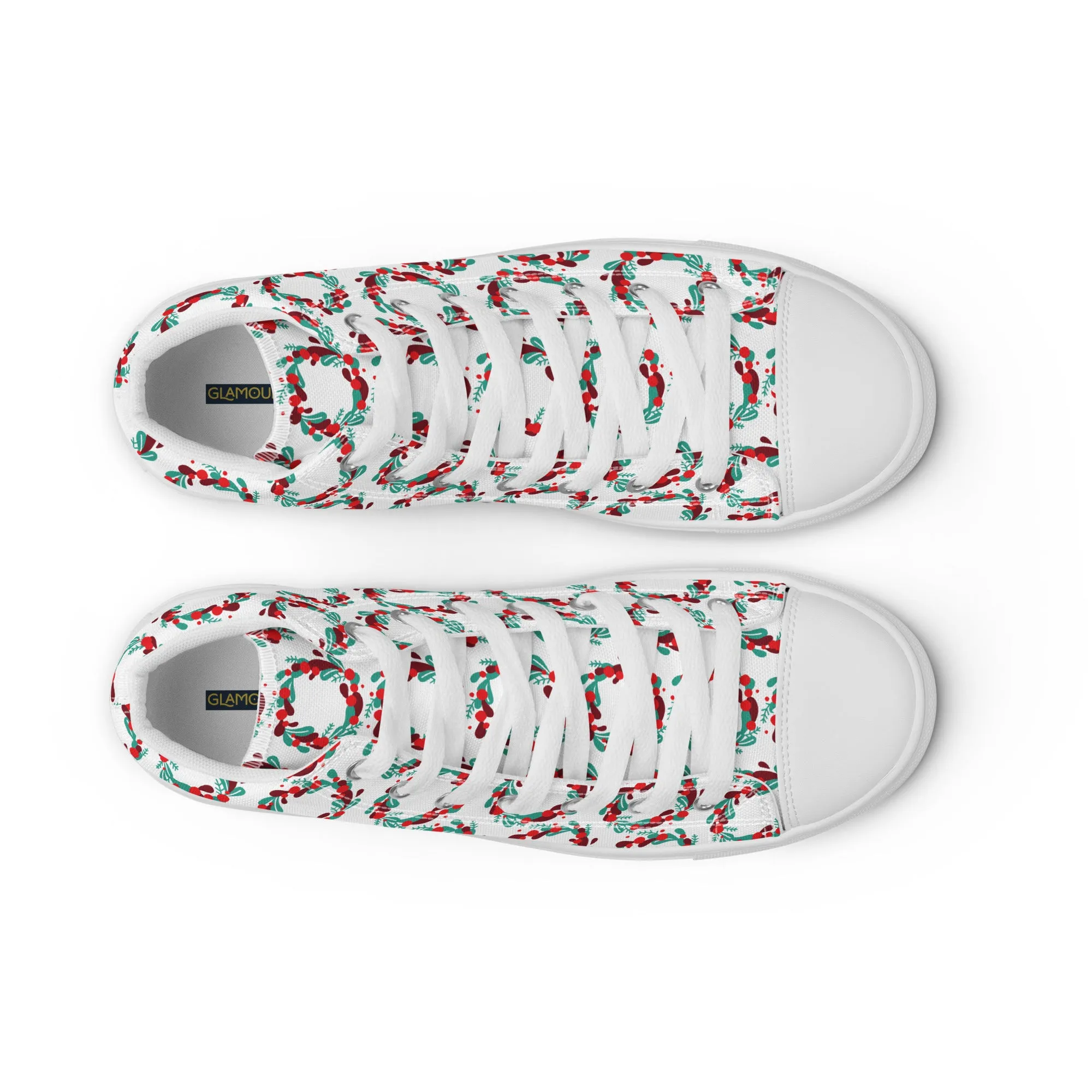 Women Christmas High Top Canvas Shoes (Glamourange Holiday Magic Canvas Shoes For Women - 005)
