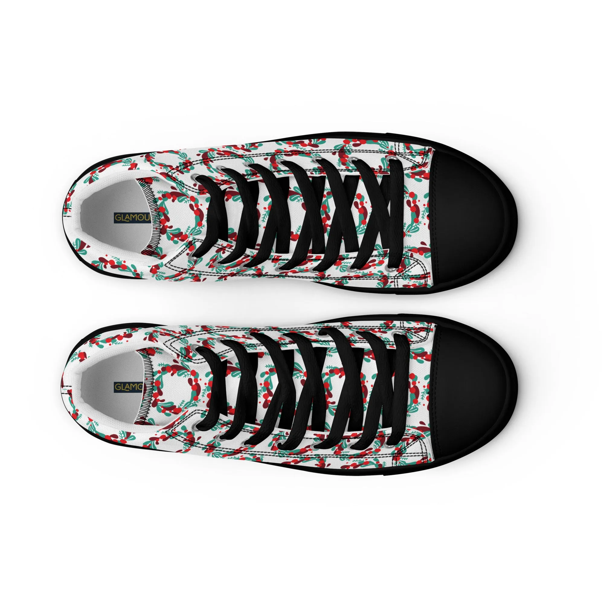 Women Christmas High Top Canvas Shoes (Glamourange Holiday Magic Canvas Shoes For Women - 005)