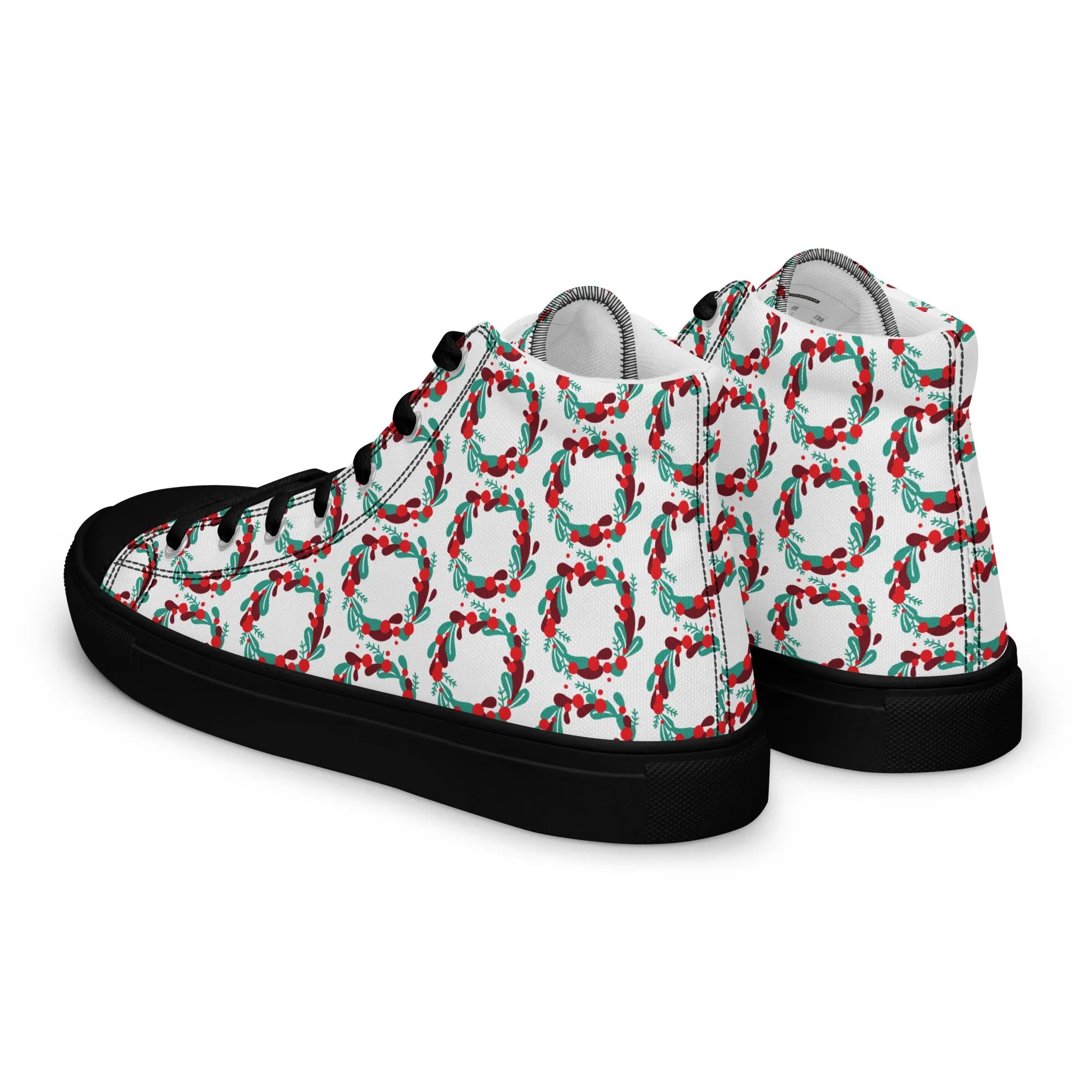 Women Christmas High Top Canvas Shoes (Glamourange Holiday Magic Canvas Shoes For Women - 005)