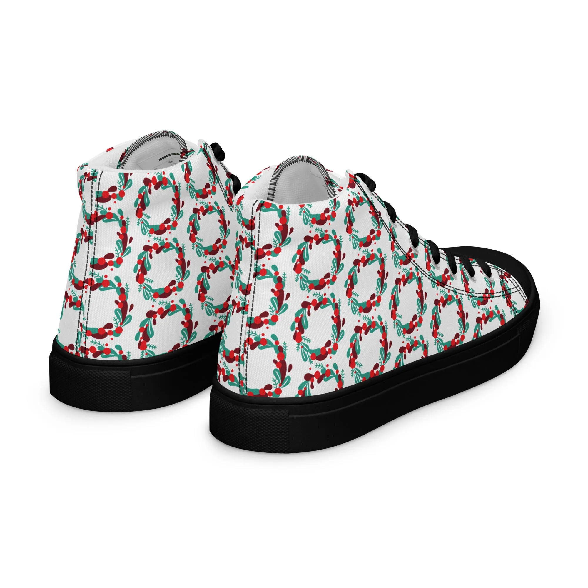 Women Christmas High Top Canvas Shoes (Glamourange Holiday Magic Canvas Shoes For Women - 005)