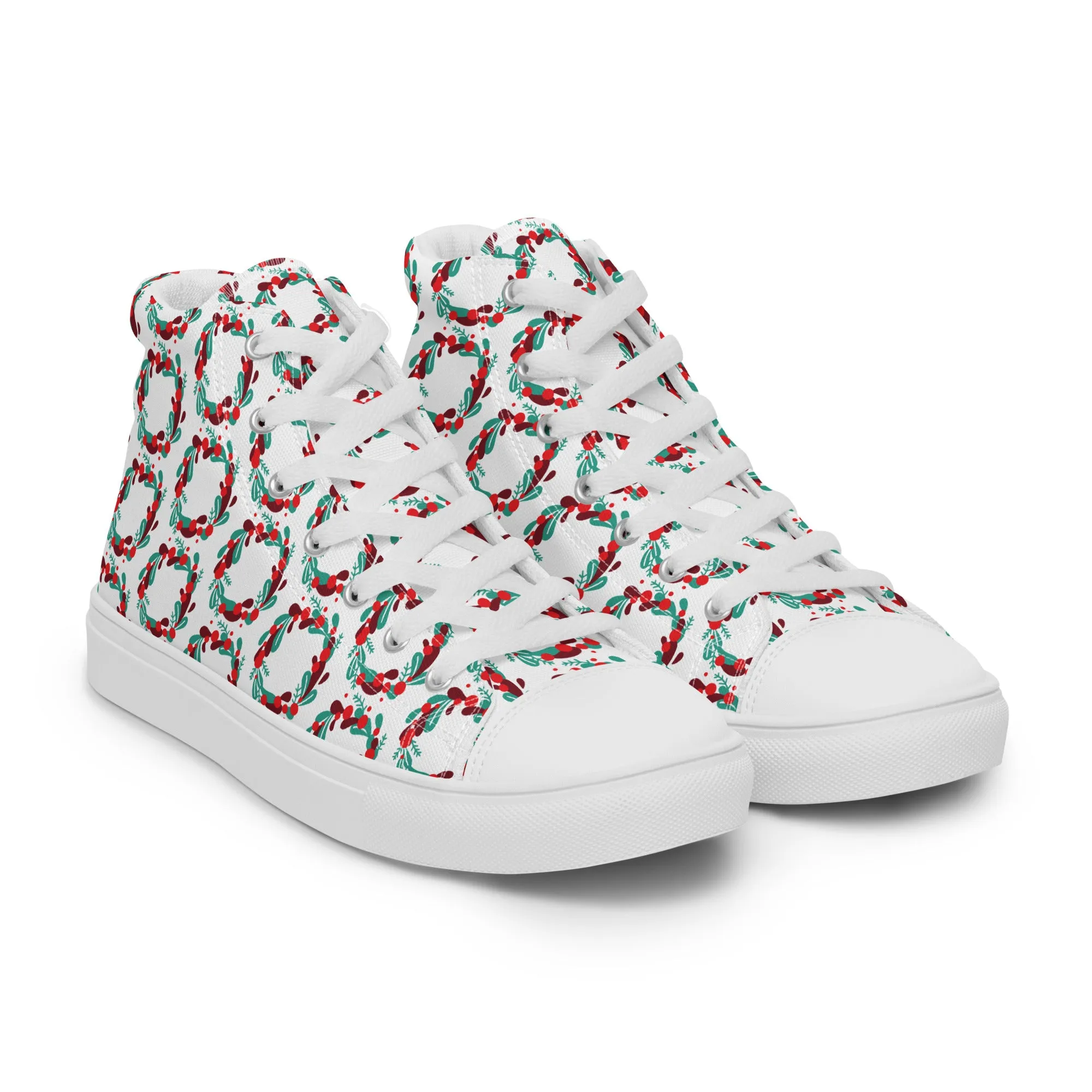 Women Christmas High Top Canvas Shoes (Glamourange Holiday Magic Canvas Shoes For Women - 005)