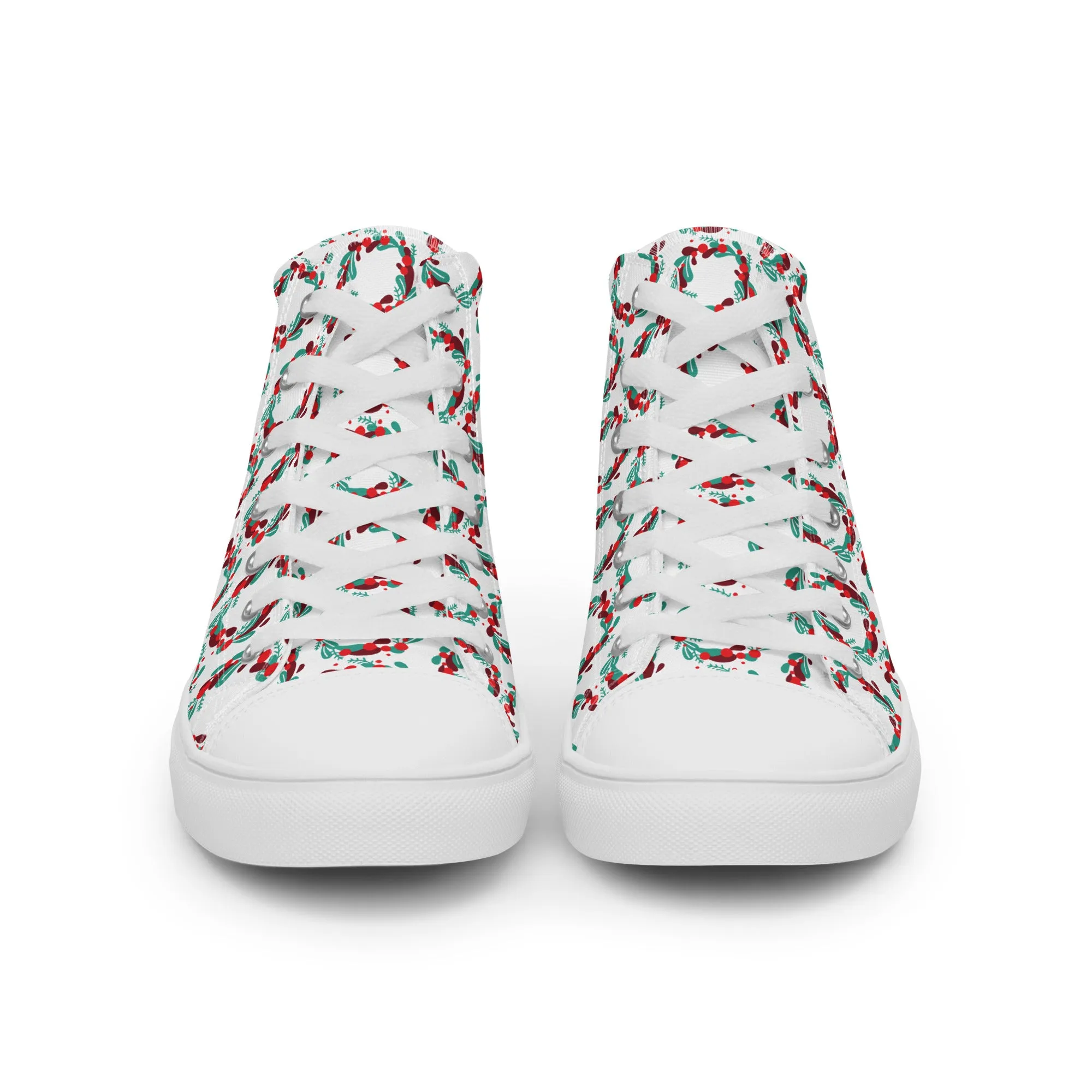 Women Christmas High Top Canvas Shoes (Glamourange Holiday Magic Canvas Shoes For Women - 005)