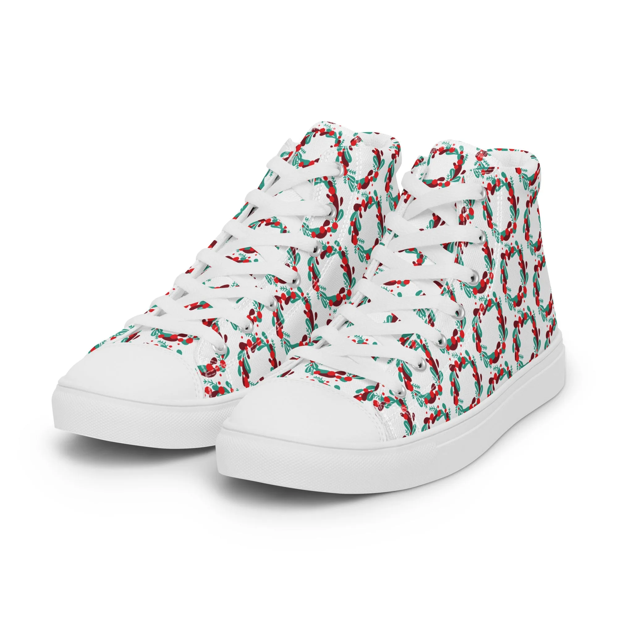 Women Christmas High Top Canvas Shoes (Glamourange Holiday Magic Canvas Shoes For Women - 005)
