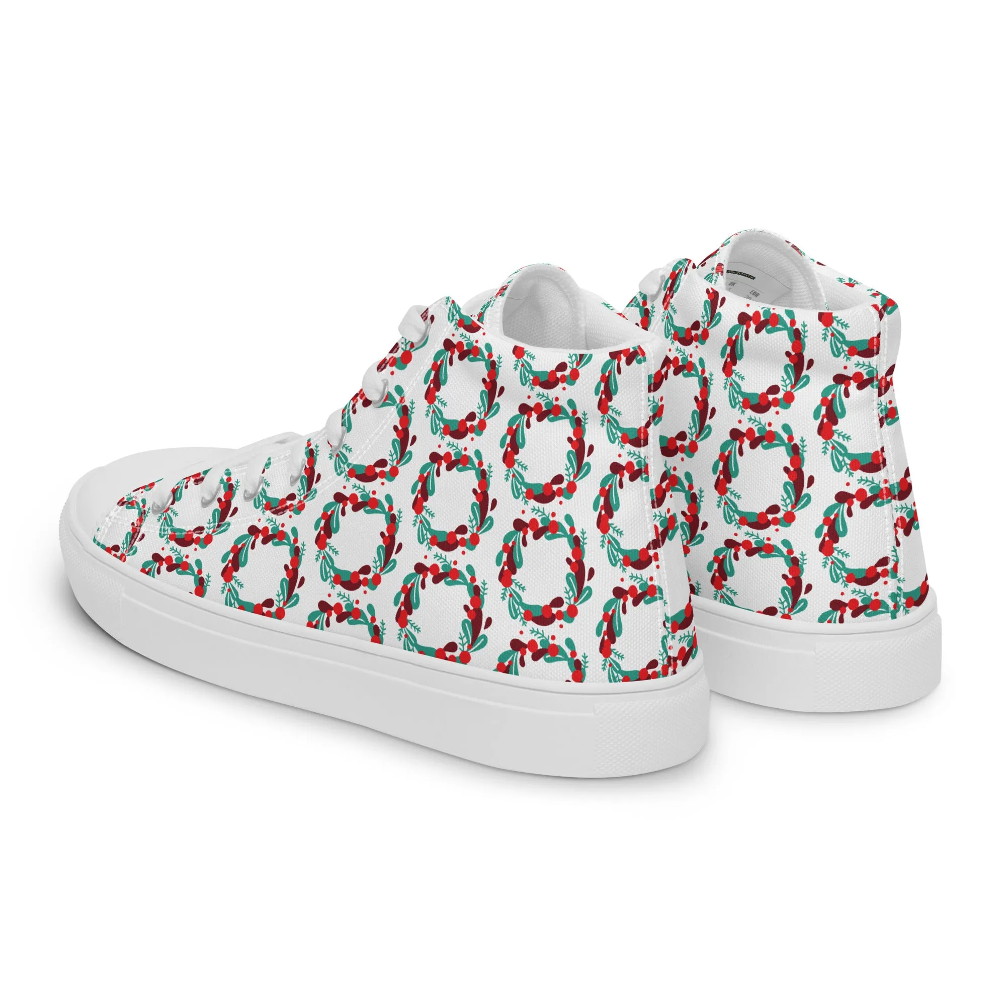 Women Christmas High Top Canvas Shoes (Glamourange Holiday Magic Canvas Shoes For Women - 005)