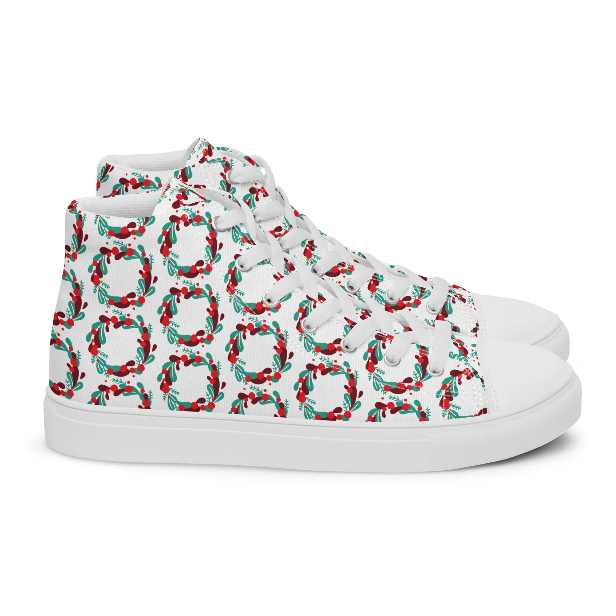 Women Christmas High Top Canvas Shoes (Glamourange Holiday Magic Canvas Shoes For Women - 005)