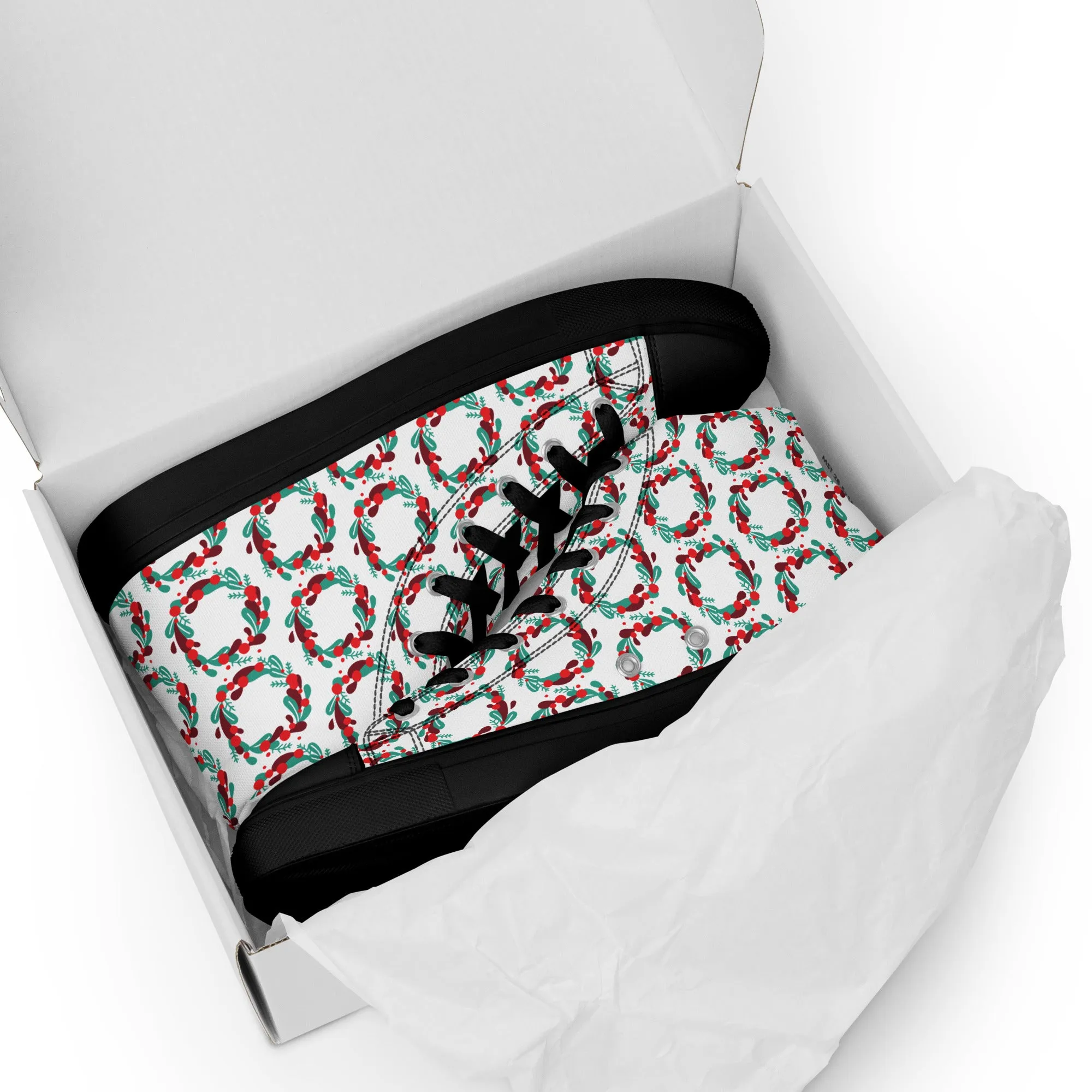 Women Christmas High Top Canvas Shoes (Glamourange Holiday Magic Canvas Shoes For Women - 005)