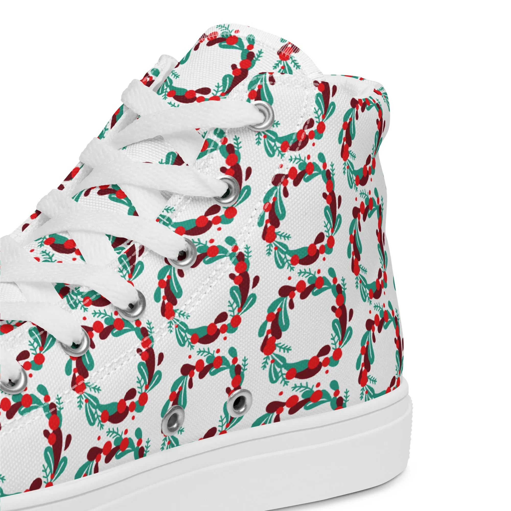 Women Christmas High Top Canvas Shoes (Glamourange Holiday Magic Canvas Shoes For Women - 005)