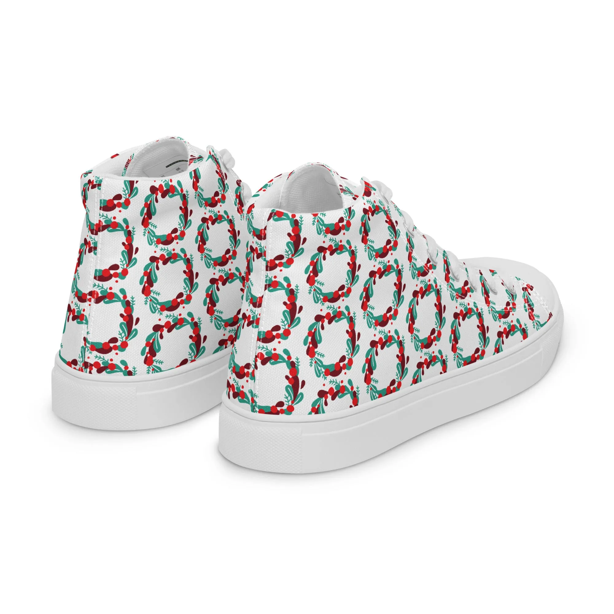 Women Christmas High Top Canvas Shoes (Glamourange Holiday Magic Canvas Shoes For Women - 005)
