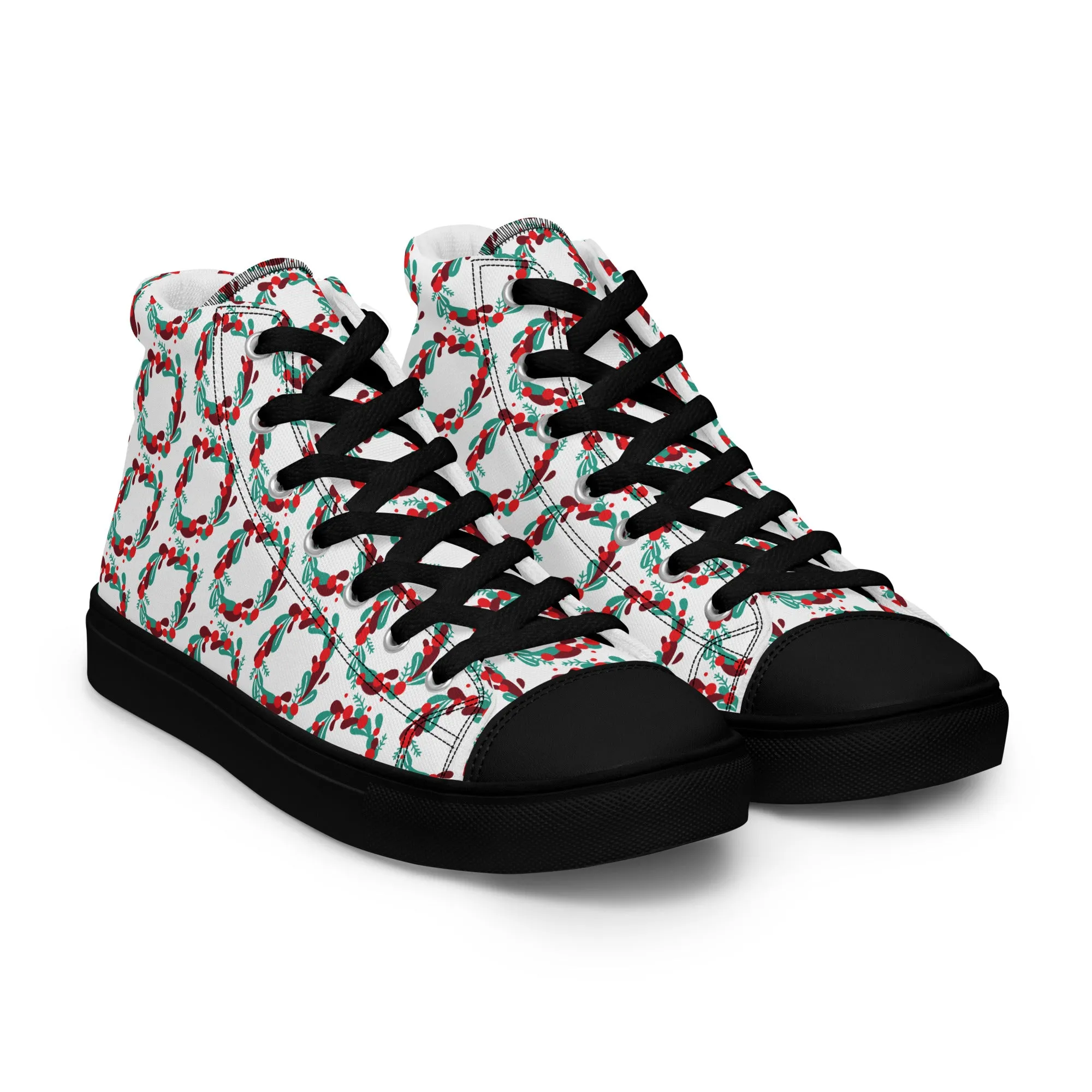 Women Christmas High Top Canvas Shoes (Glamourange Holiday Magic Canvas Shoes For Women - 005)