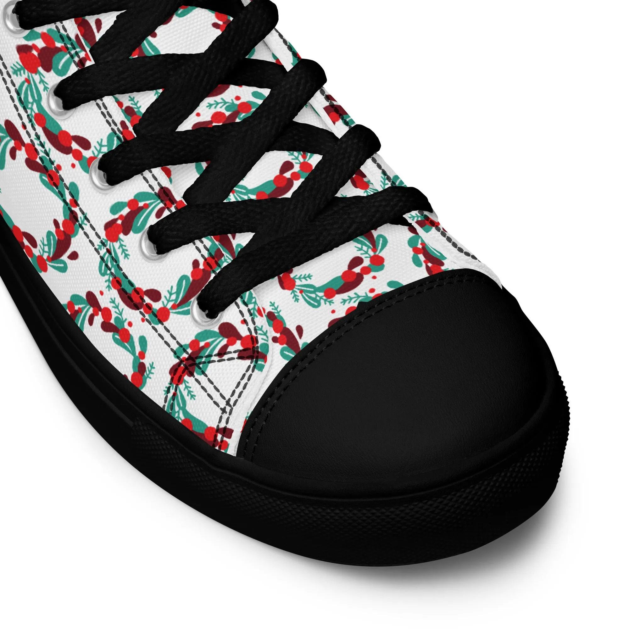 Women Christmas High Top Canvas Shoes (Glamourange Holiday Magic Canvas Shoes For Women - 005)