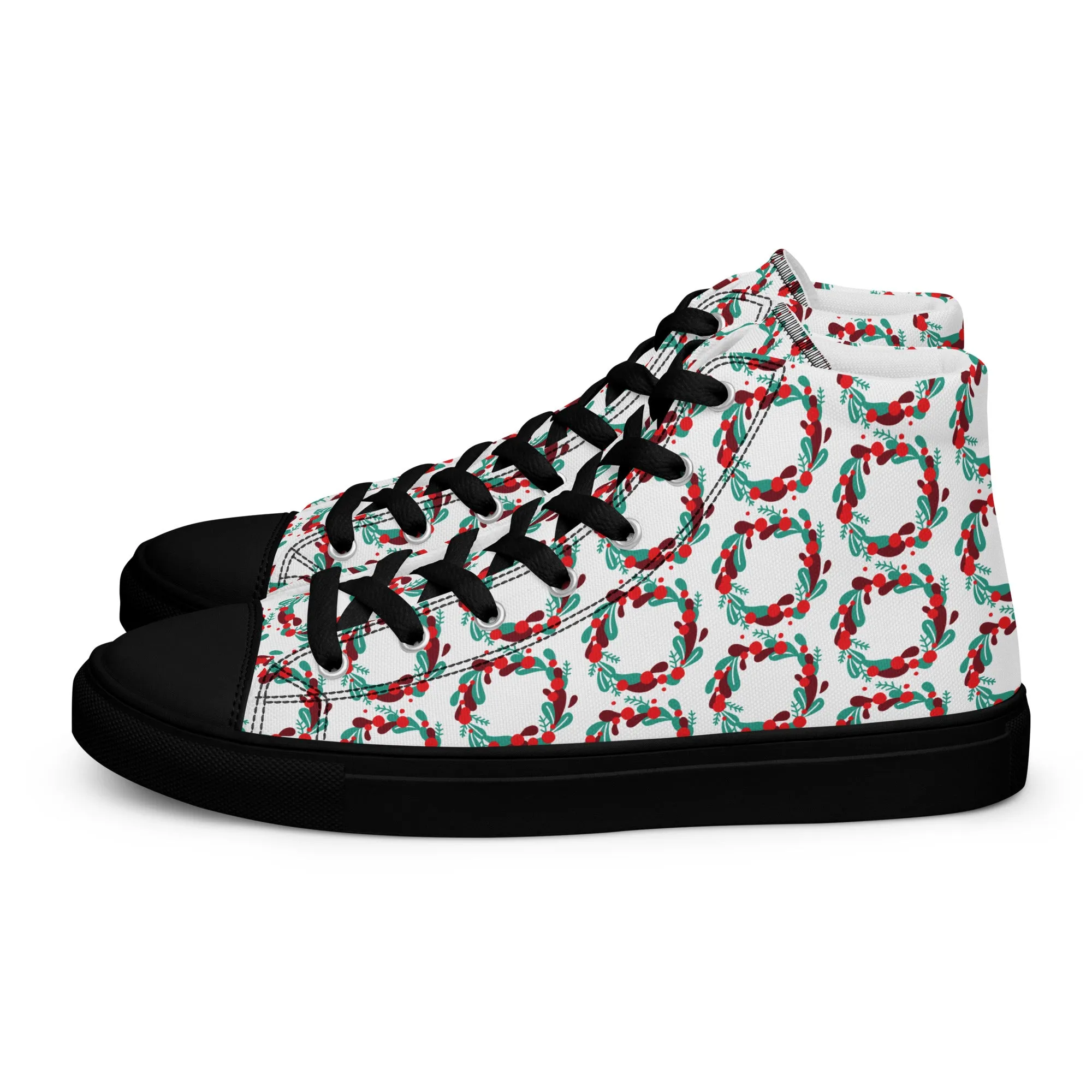 Women Christmas High Top Canvas Shoes (Glamourange Holiday Magic Canvas Shoes For Women - 005)