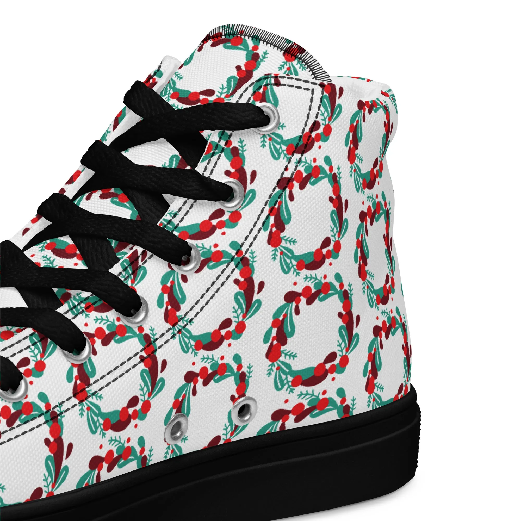 Women Christmas High Top Canvas Shoes (Glamourange Holiday Magic Canvas Shoes For Women - 005)