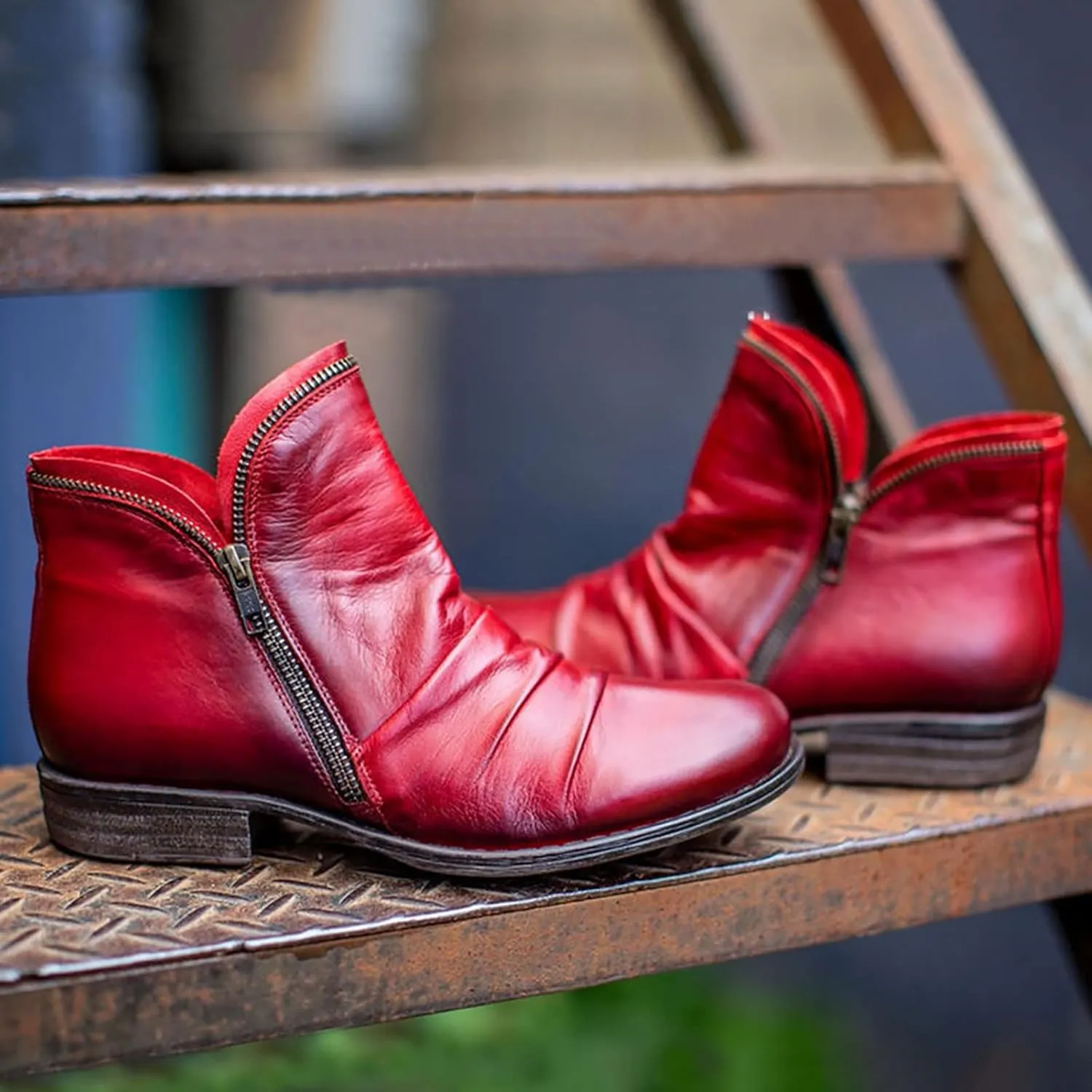 Womens Ankle Boots Low Heel,Dress Shoes for Women Fashion V Cutout Winter Boots Chunky Heel Women's Cowboy Boots