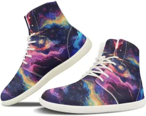 Women's High-top Barefoot Shoes Lightweight Wide Walking Shoes Zero Drop Outdoor Casual Sneakers for Hiking White Sole Size 6-12.5
