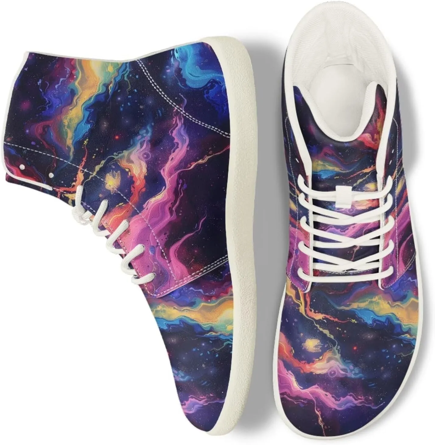 Women's High-top Barefoot Shoes Lightweight Wide Walking Shoes Zero Drop Outdoor Casual Sneakers for Hiking White Sole Size 6-12.5