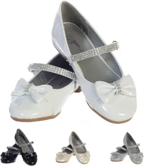 Zapatos blancos para nias Vestir Fiesta Size 3 White Dress Shoes for Girls First Communion Shoes Flower Girls' Flats Mary Jane Big Kids Little Dressy Wedding Easter Rhinestone