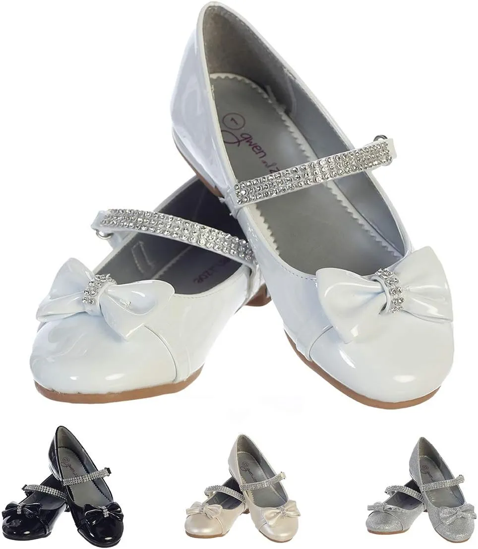 Zapatos blancos para nias Vestir Fiesta Size 3 White Dress Shoes for Girls First Communion Shoes Flower Girls' Flats Mary Jane Big Kids Little Dressy Wedding Easter Rhinestone